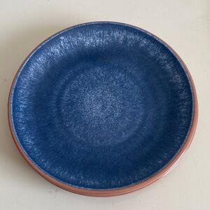 Threshold Blue and Terracotta Melamine Lunch / Dessert Plates Set of 4